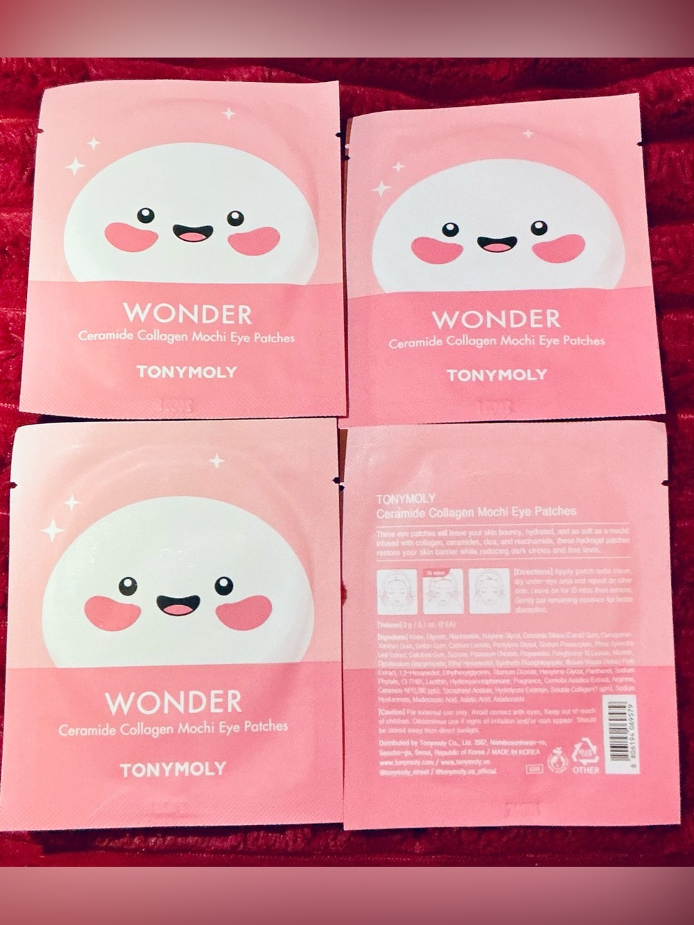 TONYMOLY Wonder Ceramide Collagen Mochi Eye Patches - Pink